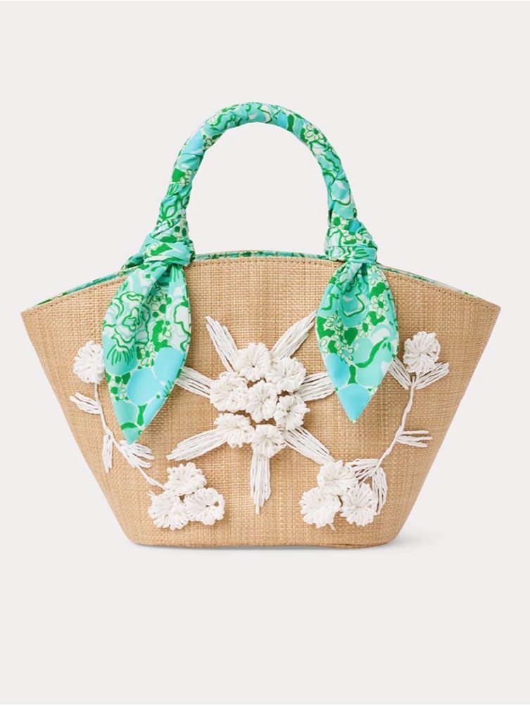 Nwt Lilly Pulitzer Panama Straw Bag,New Pattern “Mint Condition Burst Of Joy”